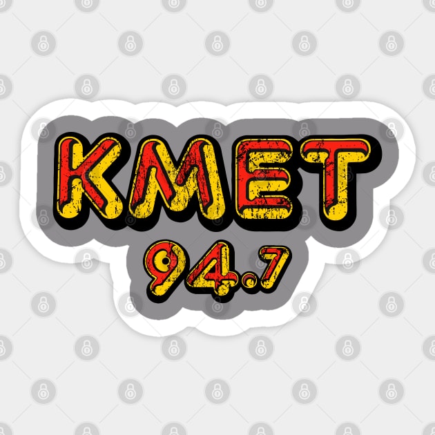 Vintage KMET Radio 94.7 Sticker by Triggers Syndicate